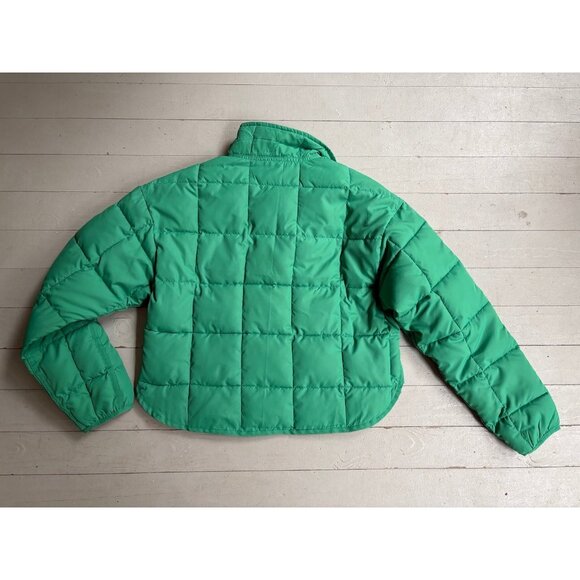 Abercrombie Golly Hicks Quilted Jacket Cropped Green Small - Picture 2 of 3
